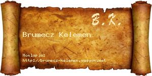 Brumecz Kelemen névjegykártya